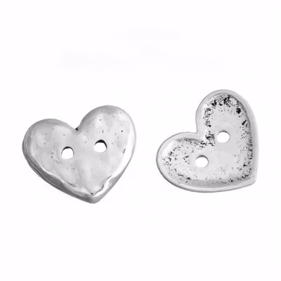 Knapp 19mm-Antik Silver hjärta