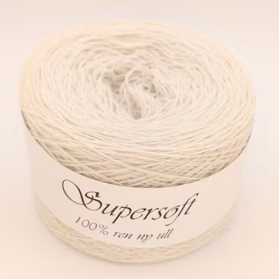 Supersoft 100% ull-Bleached white-ljus naturvit