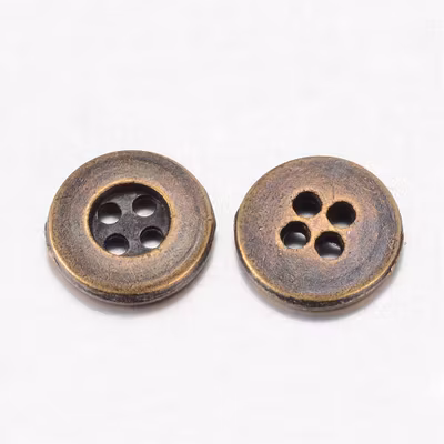 Metallknapp 18mm-Antik mässing-4-hål