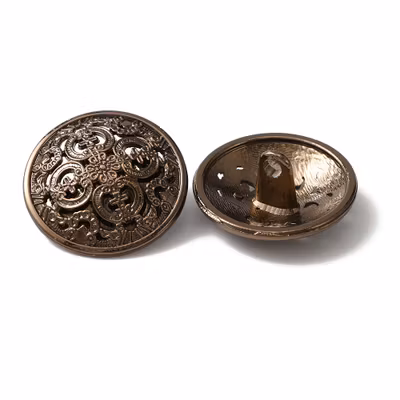 Metallknapp 20mm-antik brons välvd