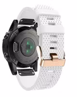 Hvit silikonreim m rose gold spennen til Fenix 5s, 5sPlus, 6s, 6sPro, 7s, 7sPro, D2 Delta S