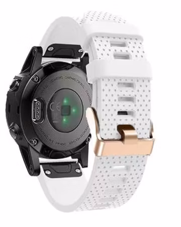 Hvit silikonreim m rose gold spennen til Fenix 5s, 5sPlus, 6s, 6sPro, 7s, 7sPro, D2 Delta S