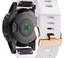 Hvit silikonreim m rose gold spennen til Fenix 5s, 5sPlus, 6s, 6sPro, 7s, 7sPro, D2 Delta S