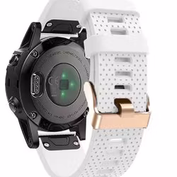 Hvit silikonreim m rose gold spennen til Fenix 5s, 5sPlus, 6s, 6sPro, 7s, 7sPro, D2 Delta S