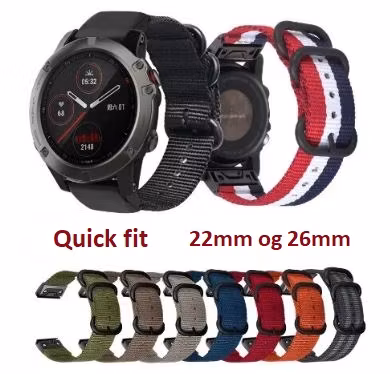 Norgesreim i 22mm og 26mm til din Garmin klokke