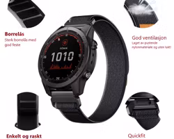 Oppgrader Garmin-klokken din med elegante sportsnylonreimer i 22 og 26mm!