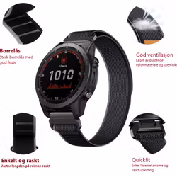 Oppgrader Garmin-klokken din med elegante sportsnylonreimer i 22 og 26mm!
