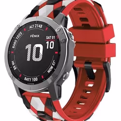 TILBUD! Silikonreim i fotballmønster til Garmin Fenix, Forerunner m.fl.