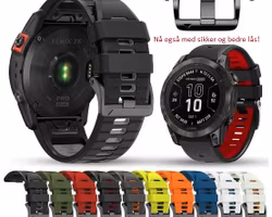 Nyhet! Ny modell silikonreim med QuickFit til Fenix, Forerunner m.fl.
