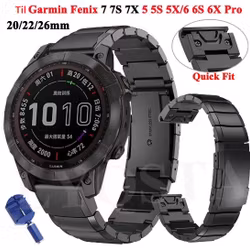 Stållenke i 20/22/26mm til din Garmin klokke - Spennende design