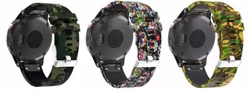 Camo-silikonreim i 22mm med Quickfit til Fenix 5, 6, 6Pro, 7, 7Pro