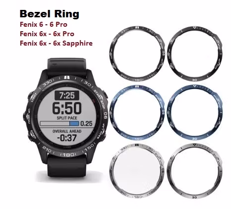 Bezel-ring i rustfritt stål til Fenix 6- 6 Pro/Sapphire, Fenix 6X-6X Pro/Sapphire