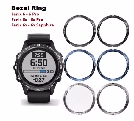 Bezel-ring i rustfritt stål til Fenix 6- 6 Pro/Sapphire, Fenix 6X-6X Pro/Sapphire
