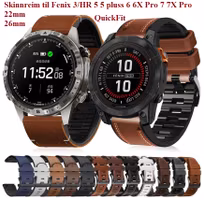 Ny modell! Skinnreim i 22 og 26mm Fenix 3/HR 5 5 pluss 6 6X Pro 7 7X Pro