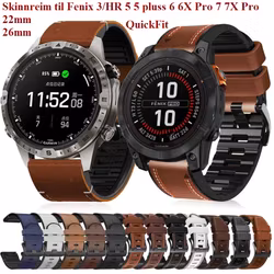 Ny modell! Skinnreim i 22 og 26mm Fenix 3/HR 5 5 pluss 6 6X Pro 7 7X Pro