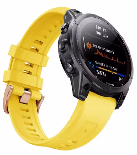 Silikonreim m/ Rose Gold spenne til Fenix 5s, 6s Pro, 7s Pro, Delta S, Instinct 2s
