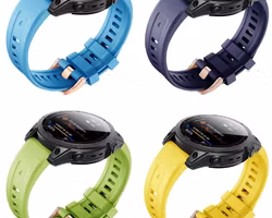 Silikonreim m/ Rose Gold spenne til Fenix 5s, 6s Pro, 7s Pro, Delta S, Instinct 2s