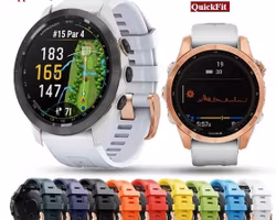 Silikonreim m/ Rose Gold spenne til Fenix 5s, 6s Pro, 7s Pro, Delta S, Instinct 2s