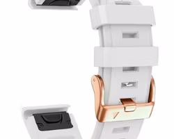 Hvit silikonreim m rose gold spennen til Fenix 5s, 5sPlus, 6s, 6sPro, 7s, 7sPro, D2 Delta S