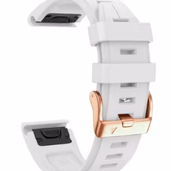 Hvit silikonreim m rose gold spennen til Fenix 5s, 5sPlus, 6s, 6sPro, 7s, 7sPro, D2 Delta S