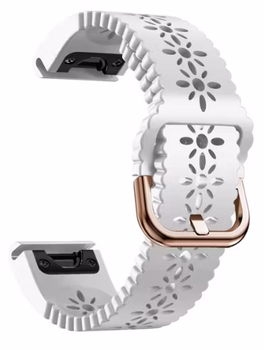 Silikonreim m/ Rose Gold spenne til Fenix 5s, 6s Pro, 7s Pro, Delta S, Instinct 2s