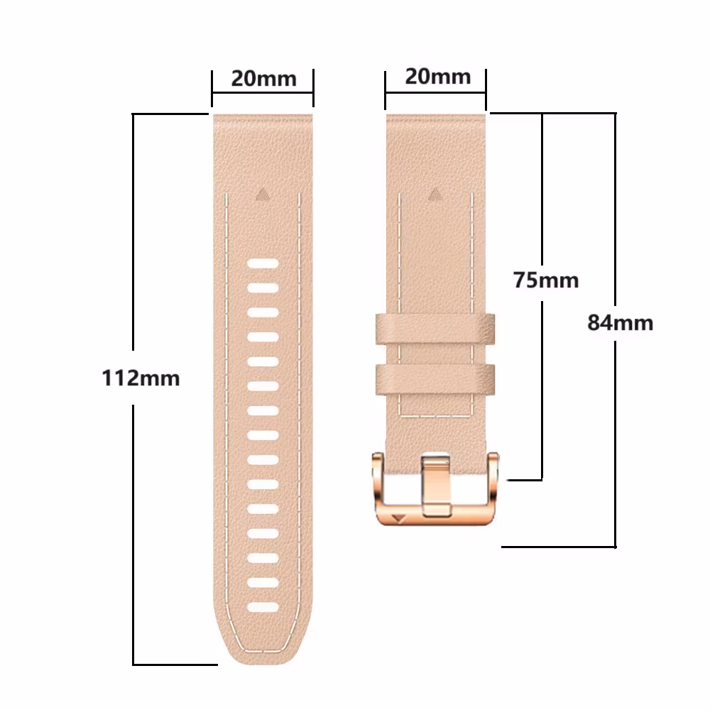 Skinnreim til Fenix 5s, 6s Pro, 7s Pro, Delta S, Instinct 2s
