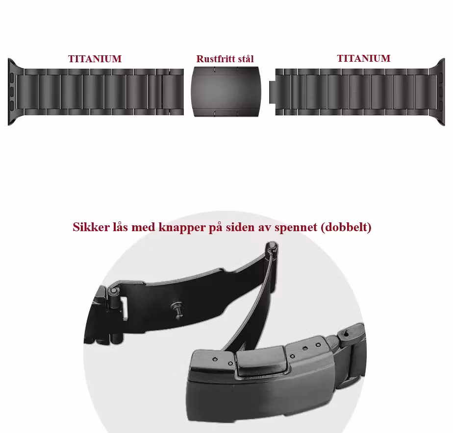 Eksklusive titanium-lenker til Apple Watch
