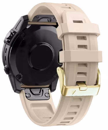 NYHET! Silikonreim m/ Gold spenne til Fenix 5s, 6s Pro, 7s Pro, Delta S, Instinct 2s