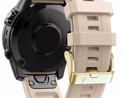 NYHET! Silikonreim m/ Gold spenne til Fenix 5s, 6s Pro, 7s Pro, Delta S, Instinct 2s