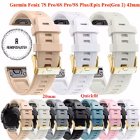 NYHET! Silikonreim m/ Gold spenne til Fenix 5s, 6s Pro, 7s Pro, Delta S, Instinct 2s