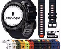Nyhet! Silikonreim til Fenix E 8 47 og 51mm/ 7 7X i 22 og 26mm