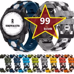 TILBUD! Silikonreim i fotballmønster til Garmin Fenix, Forerunner m.fl.