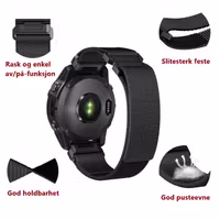 Premium nylonreimer til Garmin – pen og slitesterkt design i 22mm og 26mm!