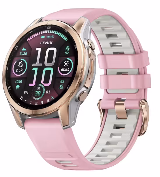 Nyhet! Rose Gold silokonreimer i 20mm til Garmin – Perfekt til din Fenix 8-43mm/7s/6s/5s Plus m.fl