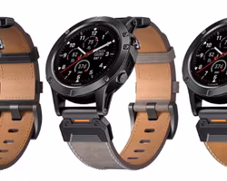 Ekte skinnreim til Garmin-klokker i 22 og 26mm Quickfit - tidløs stil