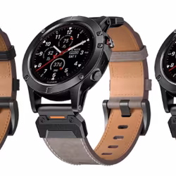 Ekte skinnreim til Garmin-klokker i 22 og 26mm Quickfit - tidløs stil