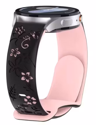 Silikonreim med blomsterdesign – 18 / 20 / 22 mm