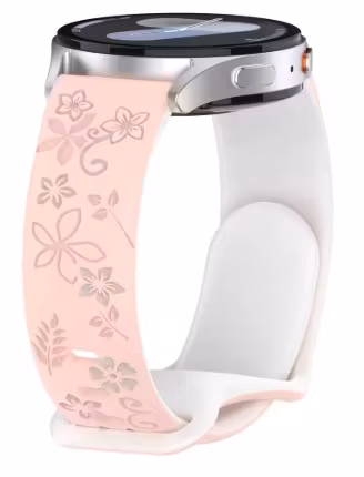 Silikonreim med blomsterdesign – 18 / 20 / 22 mm