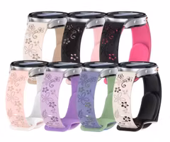 Silikonreim med blomsterdesign – 18 / 20 / 22 mm