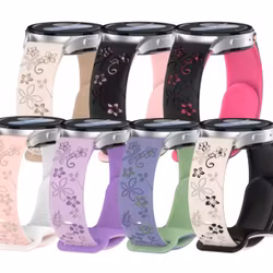 Silikonreim med blomsterdesign – 18 / 20 / 22 mm