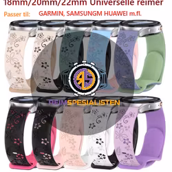 Silikonreim med blomsterdesign – 18 / 20 / 22 mm