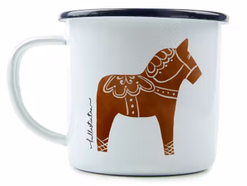 Emaljmugg Dalahästpepparkakor - 8 cm