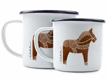 Emaljmugg Dalahästpepparkakor - 8 cm