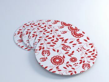 Glasunderlägg | Ingrid Röd | 9 cm