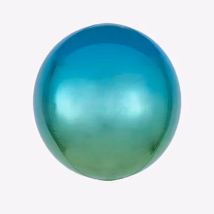 Ballongpost - Folieballong - Orbz Ombre Blue & Green