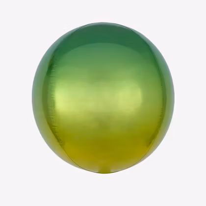 Ballongpost - Folieballong - Orbz Ombre Yellow & Green