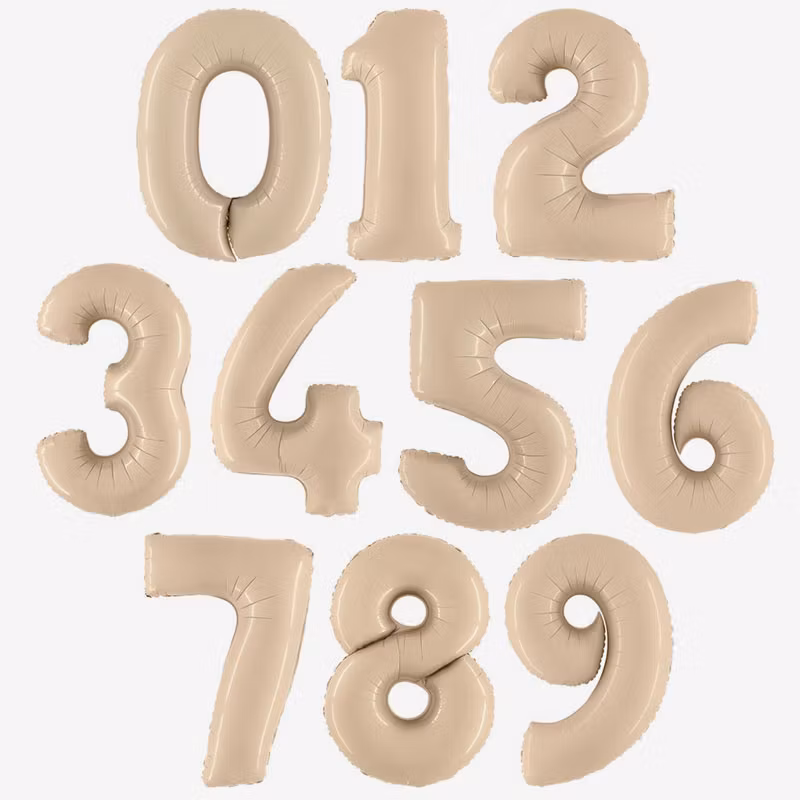 Heliumfyllda Sifferballonger - Satin Cream