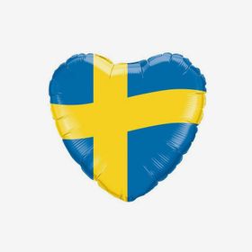 Folieballong - Hjärta Svenska Flaggan