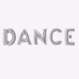 Bokstavsballonger Dance - Silver
