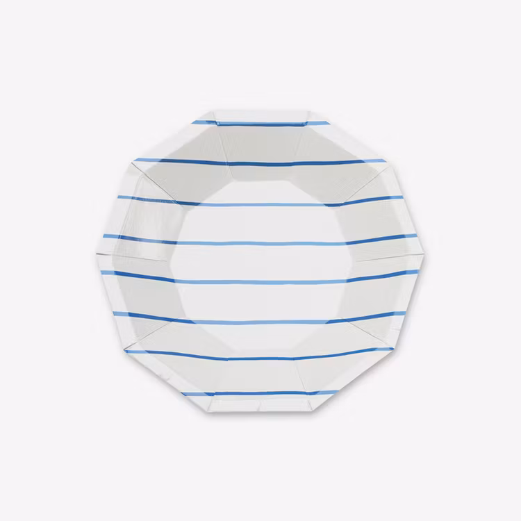 Tallrikar Små - Frenchie Stripe Blå